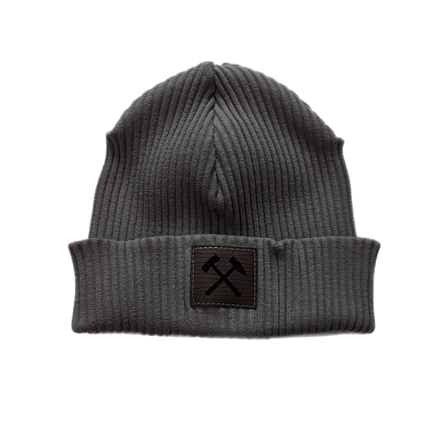 Winterbeanie aus Baumwolle - Hellgrau