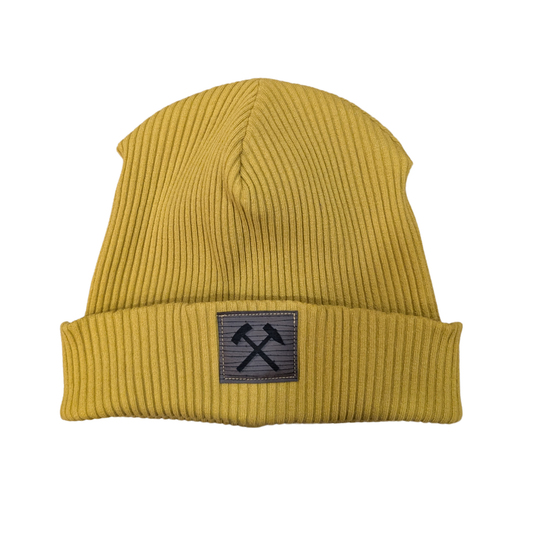 Winterbeanie aus Baumwolle - Ocker