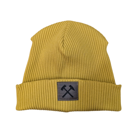 Winterbeanie aus Baumwolle - Ocker