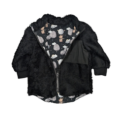 Baumwollplüsch Jacke - Schwarz