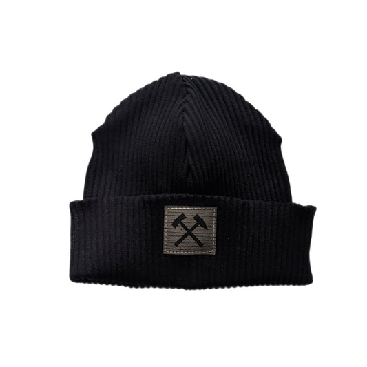Winterbeanie aus Baumwolle - Schwarz