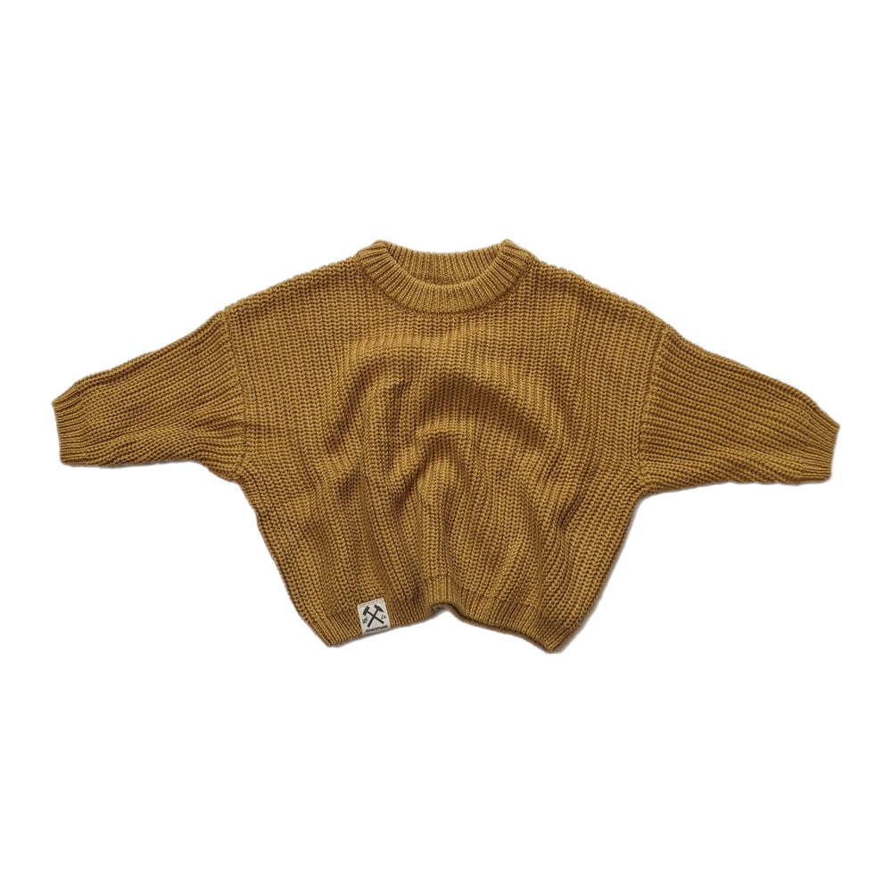 Oversized Strickpulli - Ocker