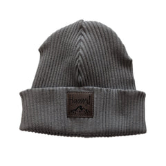 Winterbeanie aus Baumwolle - Hellgrau