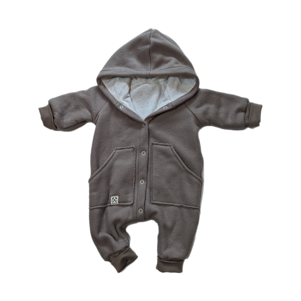 Dicker Baumwollfleece Overall - Beige Konfetti