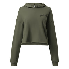Crop-Hoodie - glück auf Einstickung