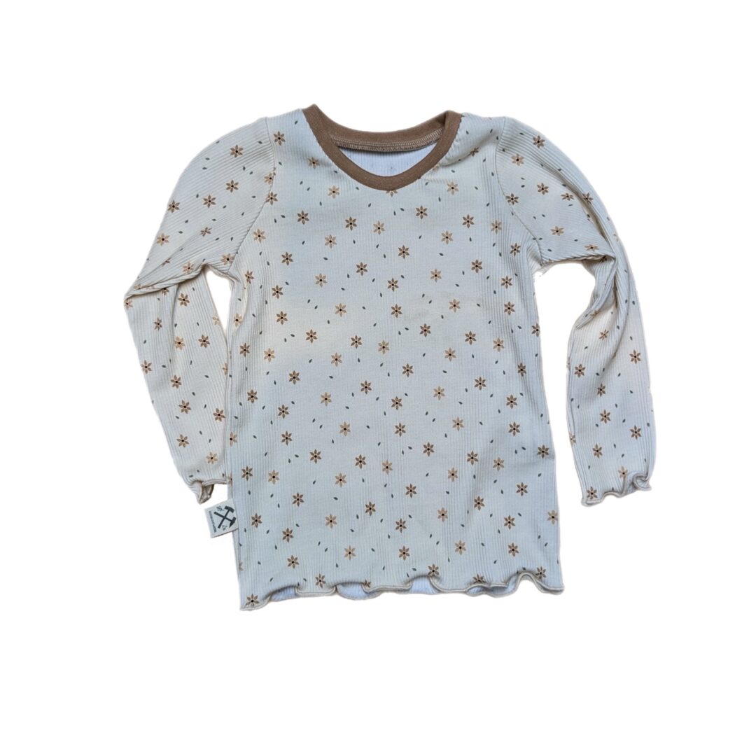 Langarm Ribshirt Blumen
