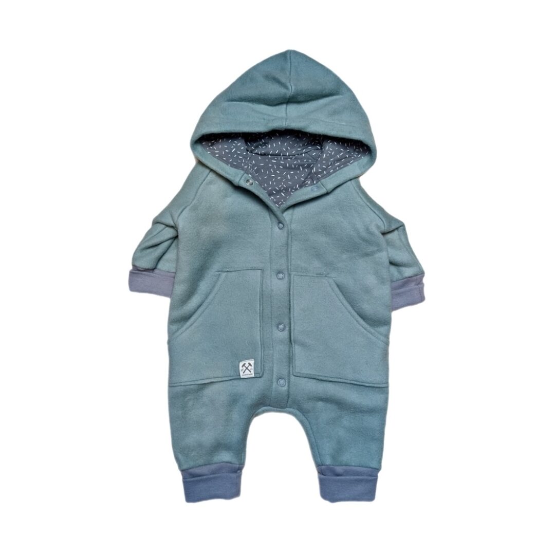 Dicker Baumwollfleece Overall 'Petrol'