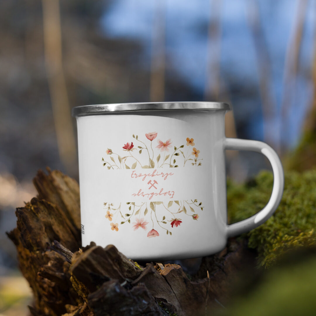 Emailletasse 'Erzgebirge Flowers'