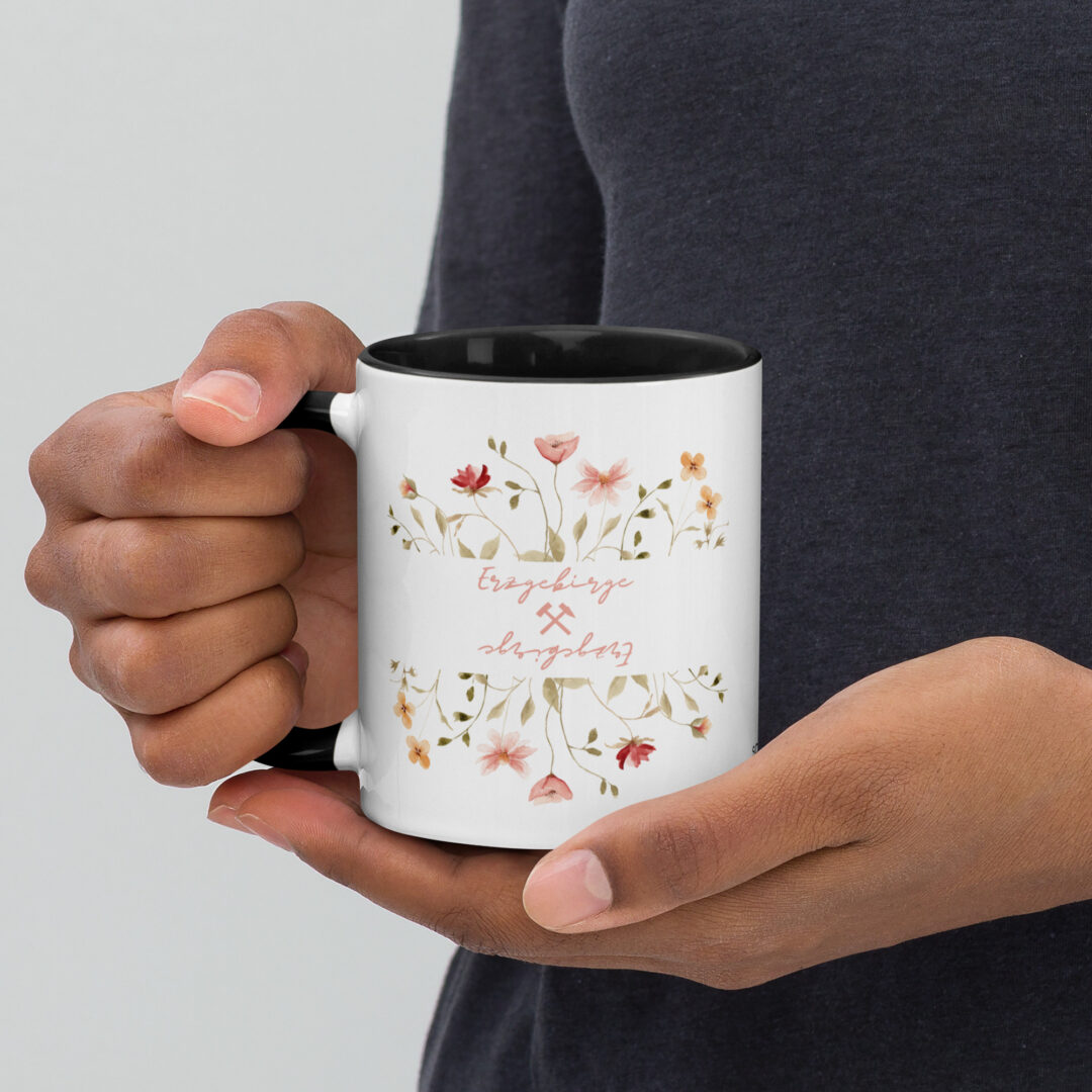 Keramik Tasse 'Glück Auf Floral' – Bild 2