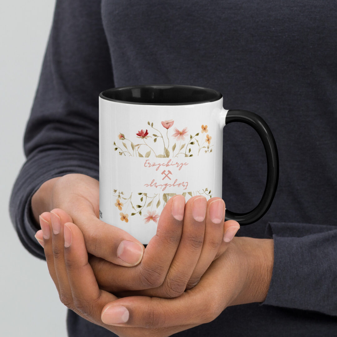 Keramik Tasse 'Glück Auf Floral'